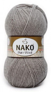 Fir de tricotat sau crosetat - Fire tip mohair din lana 100% Nako PURE WOOL GRI 23131