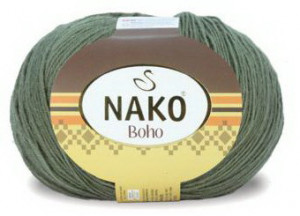 Fir de tricotat sau crosetat - Fire tip mohair din lana si polyamida Nako BOHO VERDE 12537