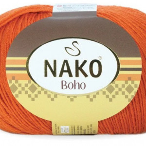 Fir de tricotat sau crosetat - Fire tip mohair din lana si polyamida Nako BOHO PORTOCALIU 6963
