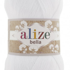 Fir de tricotat sau crosetat - Fir BUMBAC 100% ALIZE BELLA 100 - ALB 55