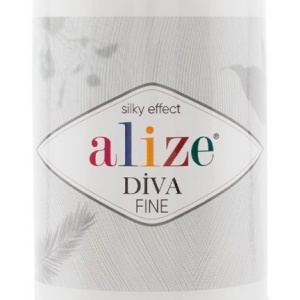Fir de tricotat sau crosetat - Fir microfibra ALIZE DIVA FINE (FOREVER) ALB 55