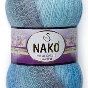 Fir de tricotat sau crosetat - Fire tip mohair acril NAKO MOHAIR DELICATE COLORFLOW DEGRADE 28084