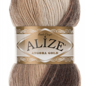 Fir de tricotat sau crosetat - Fire tip mohair din acril Alize Angora Gold Batik degrade 6779