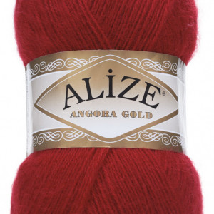 Fir de tricotat sau crosetat - Fire tip mohair din acril Alize Angora Gold Rosu 106