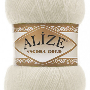 Fir de tricotat sau crosetat - Fire tip mohair din acril Alize Angora Gold CREAM 01
