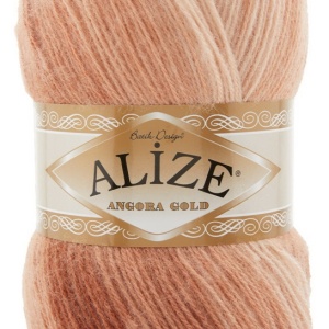 Fir de tricotat sau crosetat - Fire tip mohair din acril Alize Angora Gold Batik degrade 8057