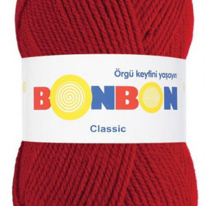 Fir de tricotat sau crosetat - Fire tip mohair din acril BONBON CLASIC ROSU 98237