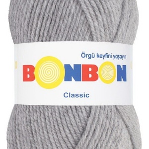 Fir de tricotat sau crosetat - Fire tip mohair din acril BONBON CLASIC GRI 98233