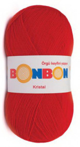 Fir de tricotat sau crosetat - Fire tip mohair din acril BONBON KRISTAL ROSU 98211