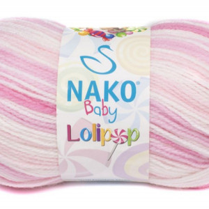 Fir de tricotat sau crosetat - Fire tip mohair din acril degrade Nako Lolipop roz 80430