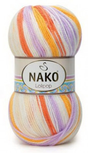 Fir de tricotat sau crosetat - Fire tip mohair din acril degrade Nako Lolipop degrade 81631
