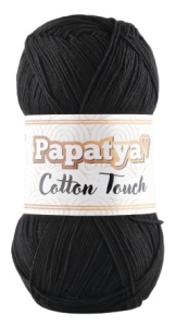 Fir de tricotat sau crosetat - Fire tip mohair din acril Kamgarn Papatya Cotton Touch NEGRU COD 1190