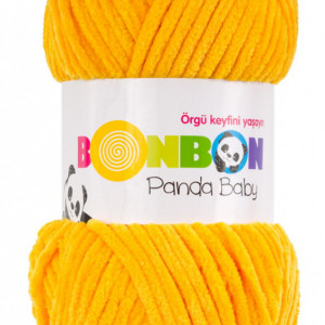 Fir de tricotat sau crosetat - Fire tip mohair din acril NAKO BONBON PANDA BABY GALBEN 3116
