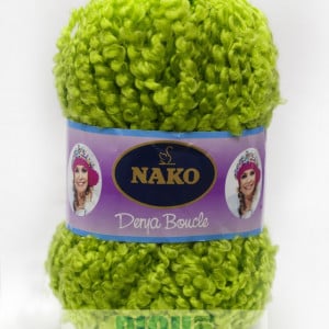 Fir de tricotat sau crosetat - Fire tip mohair din acril NAKO DERYA BOUCLE verde 6190