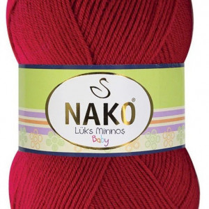 Fir de tricotat sau crosetat - Fire tip mohair din acril NAKO LUKS MINNOS ROSU 3641