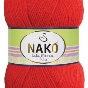 Fir de tricotat sau crosetat - Fire tip mohair din acril NAKO LUKS MINNOS ROSU 207