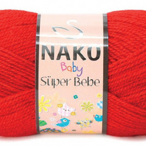 Fir de tricotat sau crosetat - Fire tip mohair din acril Nako SUPER BEBE ROSU 207