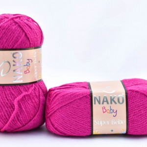 Fir de tricotat sau crosetat - Fire tip mohair din acril Nako SUPER BEBE MAGENTA 10888 - Img 2