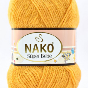 Fir de tricotat sau crosetat - Fire tip mohair din acril Nako SUPER BEBE GALBEN 3810