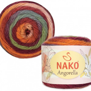 Fir de tricotat sau crosetat - Fire tip mohair din acril premium Nako ANGORELLA DEGRADE 87529