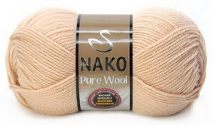 Fir de tricotat sau crosetat - Fire tip mohair din lana 100% Nako PURE WOOL BEJ 219