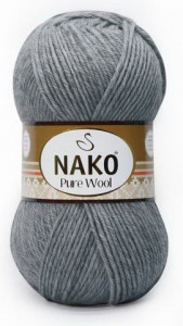 Fir de tricotat sau crosetat - Fire tip mohair din lana 100% Nako PURE WOOL GRI 194