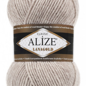 Fir de tricotat sau crosetat - Fire tip mohair din lana 49% si acril 51% Alize Lanagold Bej 585