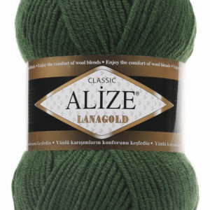 Fir de tricotat sau crosetat - Fire tip mohair din lana 49% si acril 51% Alize Lanagold Verde 118