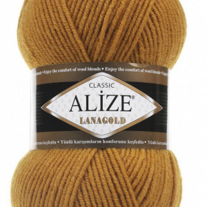 Fir de tricotat sau crosetat - Fire tip mohair din lana 49% si acril 51% Alize Lanagold Galben 645