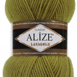 Fir de tricotat sau crosetat - Fire tip mohair din lana 49% si acril 51% Alize Lanagold Verde 758