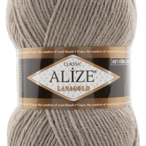 Fir de tricotat sau crosetat - Fire tip mohair din lana 49% si acril 51% Alize Lanagold Bej 990