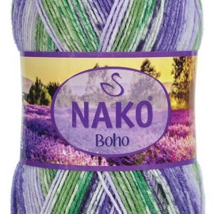 Fir de tricotat sau crosetat - Fire tip mohair din lana si polyamida Nako BOHO mix 32840