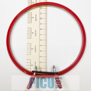 Gherghef rotund cu arc de metal Nurge Rosu Mic
