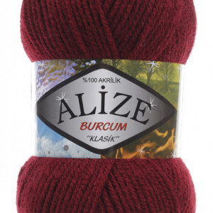 Fir de tricotat sau crosetat - Fir ACRILIC ALIZE BURCUM KLASIK GRENA 57 - Img 2