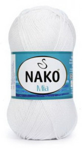 Fir de tricotat sau crosetat - Fir BUMBAC 100% NAKO MIA ALB 208
