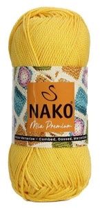 Fir de tricotat sau crosetat - Fir BUMBAC 100% NAKO MIA PREMIUM GALBEN COD 6949