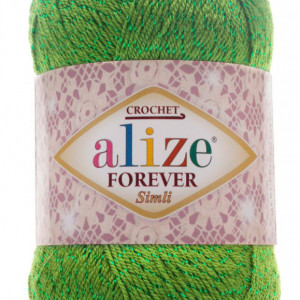 Fir de tricotat sau crosetat - Fir microfibra ALIZE FOREVER SIMLI VERDE 210