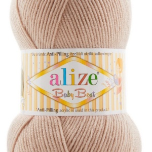 Fir de tricotat sau crosetat - Fire amestec acril anti pilling + bambus ALIZE BABY BEST BEJ 506