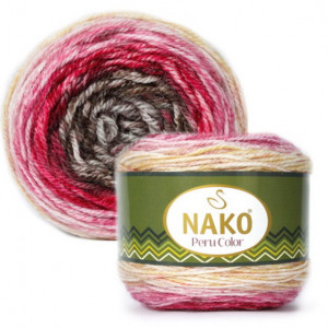Fir de tricotat sau crosetat - Fire din amestec alpaca, lana si acril Nako Peru Color - COD 32189