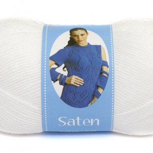 Fir de tricotat sau crosetat - Fire Nako SATEN ALB 208