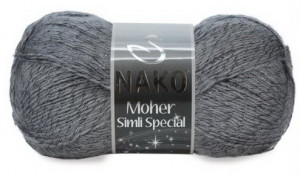 Fir de tricotat sau crosetat - Fire tip mohair acril NAKO MOHER SIMLI SPECIAL GRI 3468