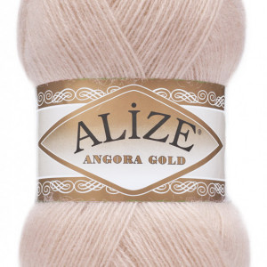 Fir de tricotat sau crosetat - Fire tip mohair din acril Alize Angora Gold Pudra 404