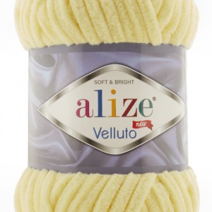 Fir de tricotat sau crosetat - Fire tip mohair din acril ALIZE VELLUTO GALBEN 979