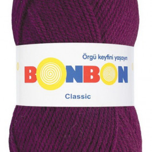 Fir de tricotat sau crosetat - Fire tip mohair din acril BONBON CLASIC MOV 98585