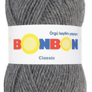 Fir de tricotat sau crosetat - Fire tip mohair din acril BONBON CLASIC GRI 98535