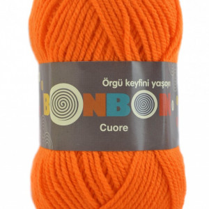 Fir de tricotat sau crosetat - Fire tip mohair din acril BONBON CUORE - PORTOCALIU - 98215