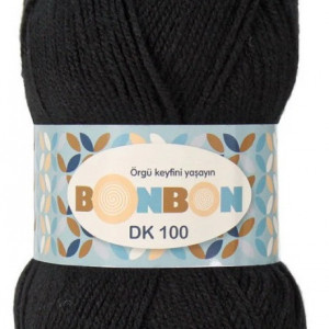 Fir de tricotat sau crosetat - Fire tip mohair din acril BONBON DK NEGRU 98206
