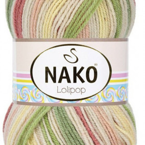 Fir de tricotat sau crosetat - Fire tip mohair din acril degrade Nako Lolipop degrade 82849