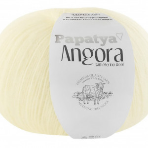 Fir de tricotat sau crosetat - Fire tip mohair din acril Kamgarn Papatya Angora CREAM 1930