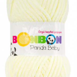 Fir de tricotat sau crosetat - Fire tip mohair din acril NAKO BONBON PANDA BABY GALBEN 3118